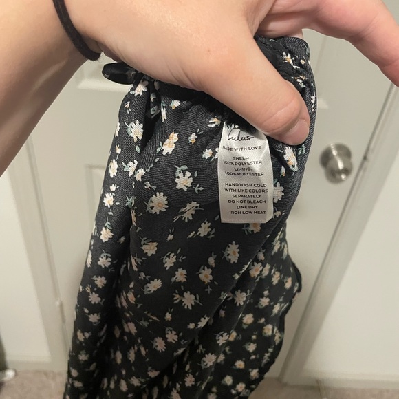 NWT Lulus Growing in the Garden Black Ditsy Floral Print Long Sleeve Dress - Picture 8 of 12